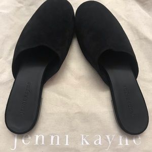 Jenni Kayne suede Olympia mule. Black